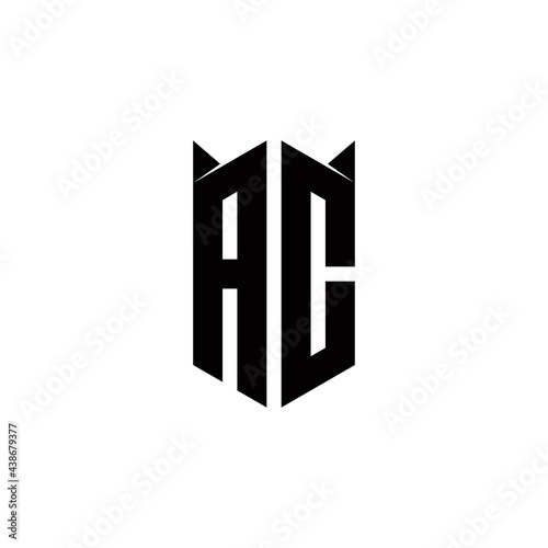 AC Logo monogram with shield shape designs template