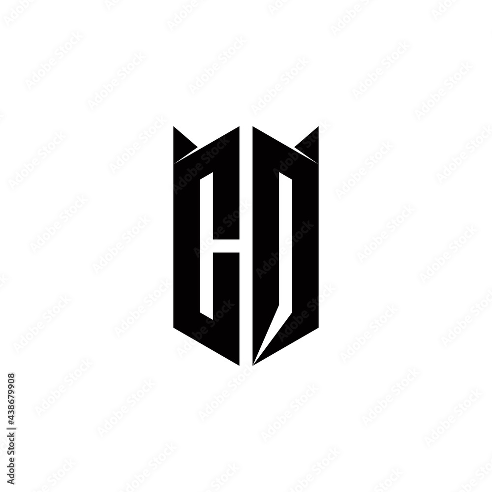CQ Logo monogram with shield shape designs template CQ Logo monogram with shield shape designs template