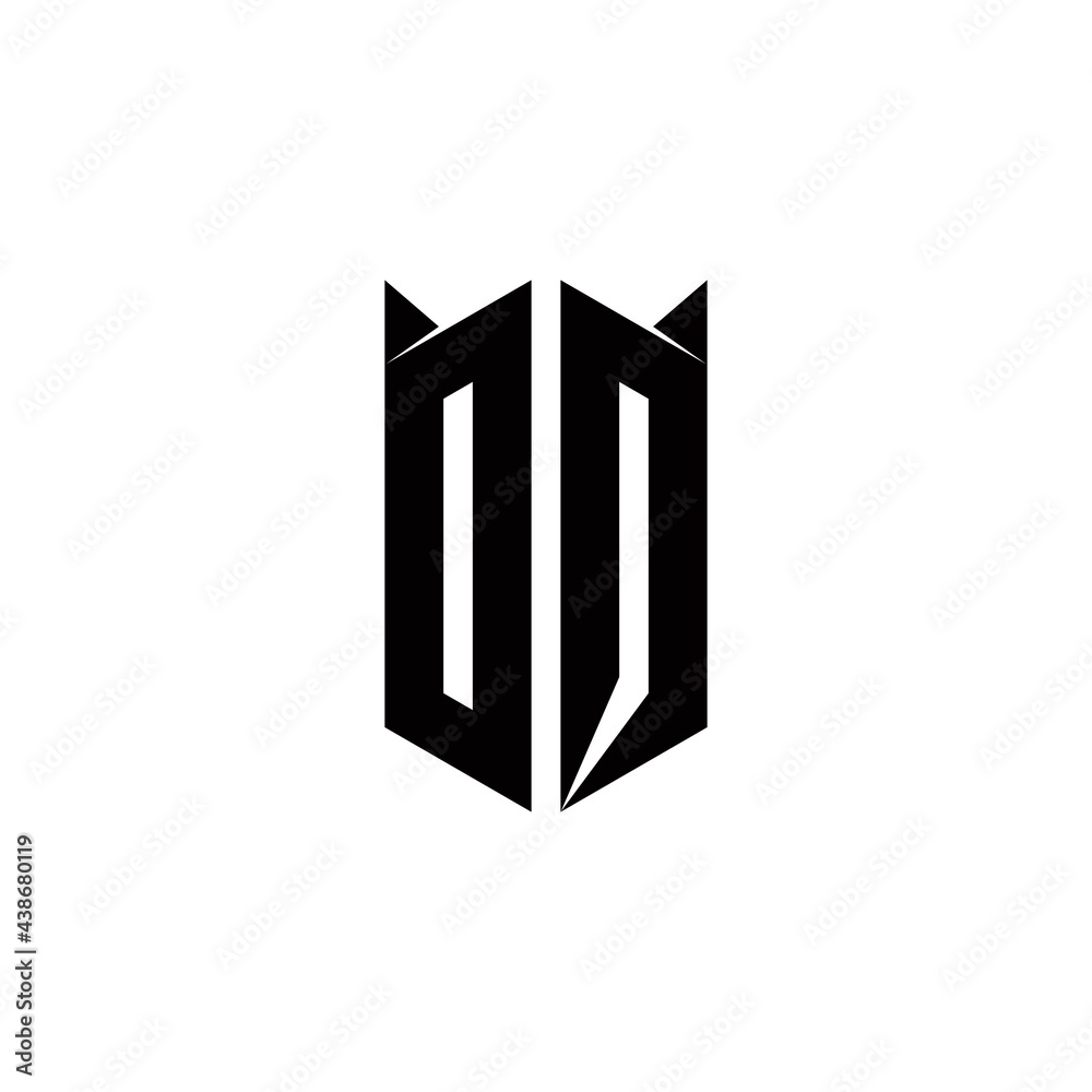 DQ Logo monogram with shield shape designs template DQ Logo monogram with shield shape designs template