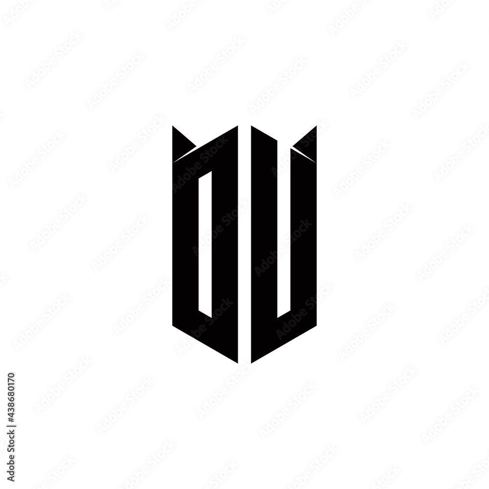 DU Logo monogram with shield shape designs template DU Logo monogram with shield shape designs template