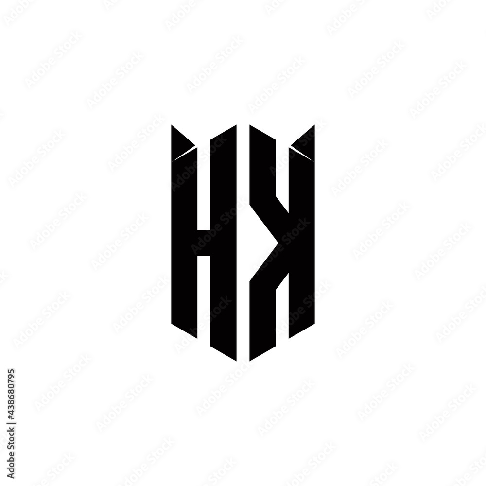HK Logo monogram with shield shape designs template HK Logo monogram with shield shape designs template