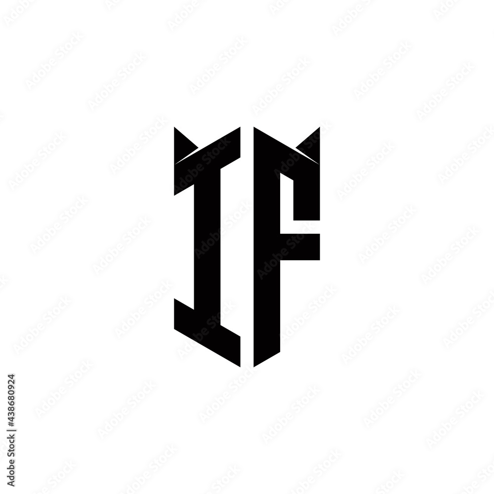 IF Logo monogram with shield shape designs template IF Logo monogram with shield shape designs template