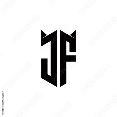 JF Logo monogram with shield shape designs template