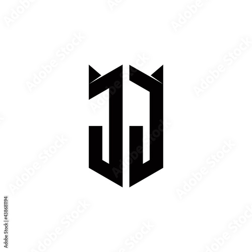 Free Download JJ Logo monogram with shield shape designs template - GFXLoad
