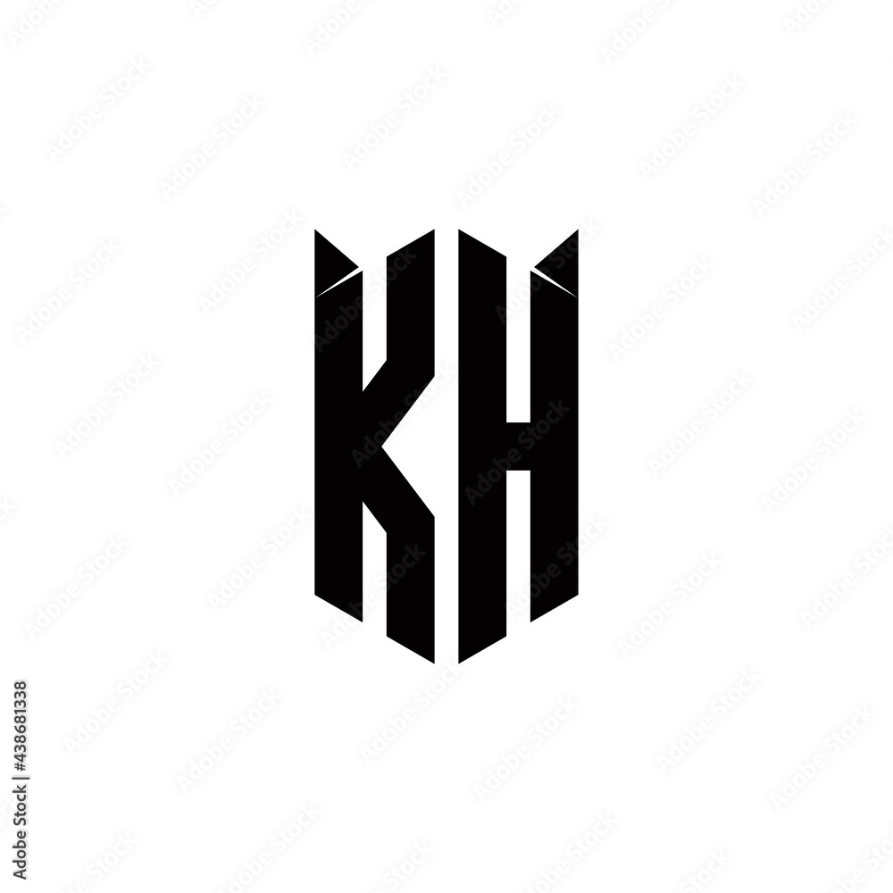 KH Logo monogram with shield shape designs template KH Logo monogram with shield shape designs template