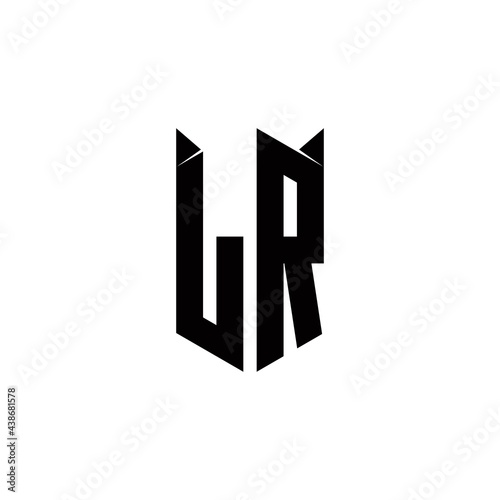 Free Download LR Logo monogram with shield shape designs template - GFXLoad