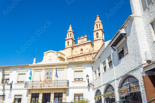 Church and town hall of Olvera, Spain