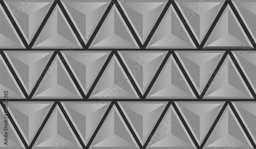 Abstract triangle shape on gray background.