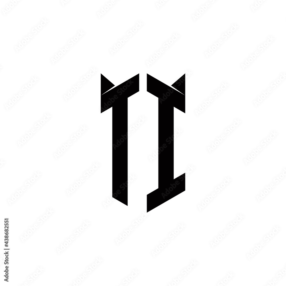 TI Logo monogram with shield shape designs template TI Logo monogram with shield shape designs template