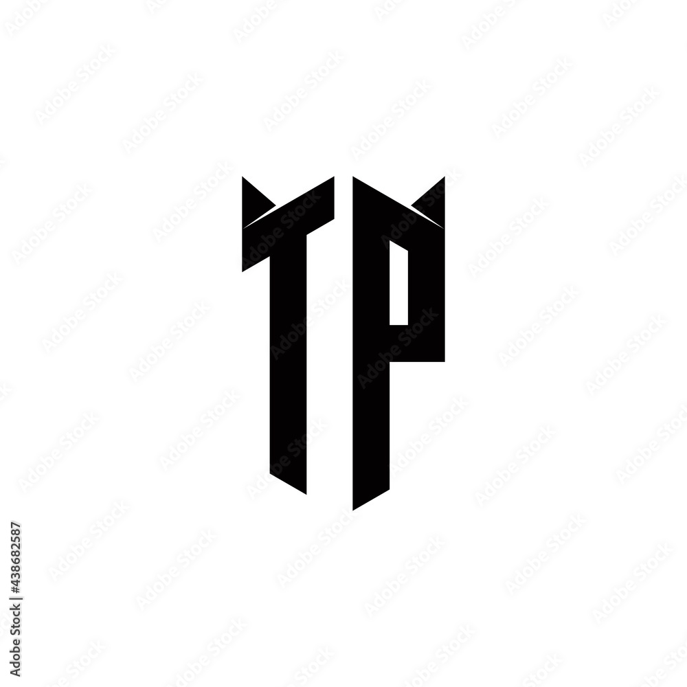 TP Logo monogram with shield shape designs template TP Logo monogram with shield shape designs template