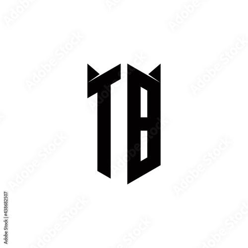 TB Logo monogram with shield shape designs template