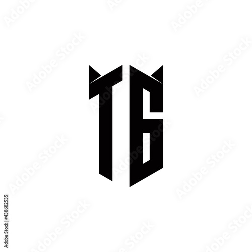 TG Logo monogram with shield shape designs template