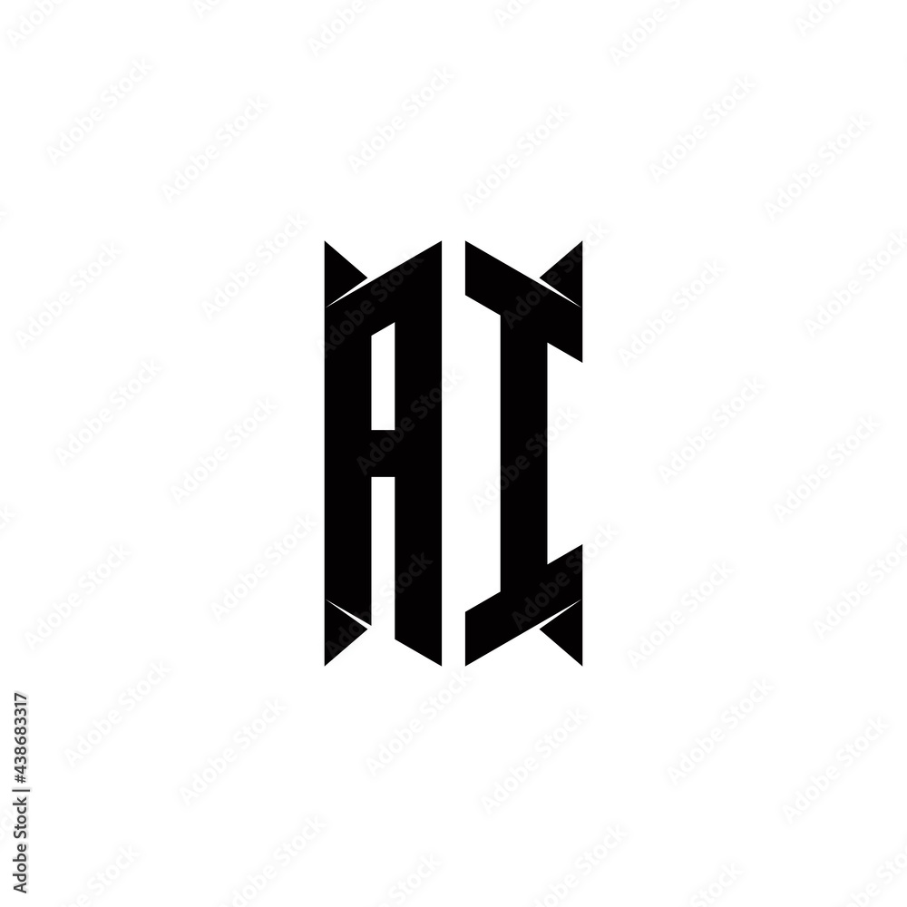 AI Logo monogram with shield shape designs template AI Logo monogram with shield shape designs template
