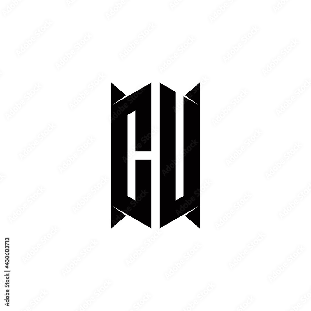 CU Logo monogram with shield shape designs template CU Logo monogram with shield shape designs template