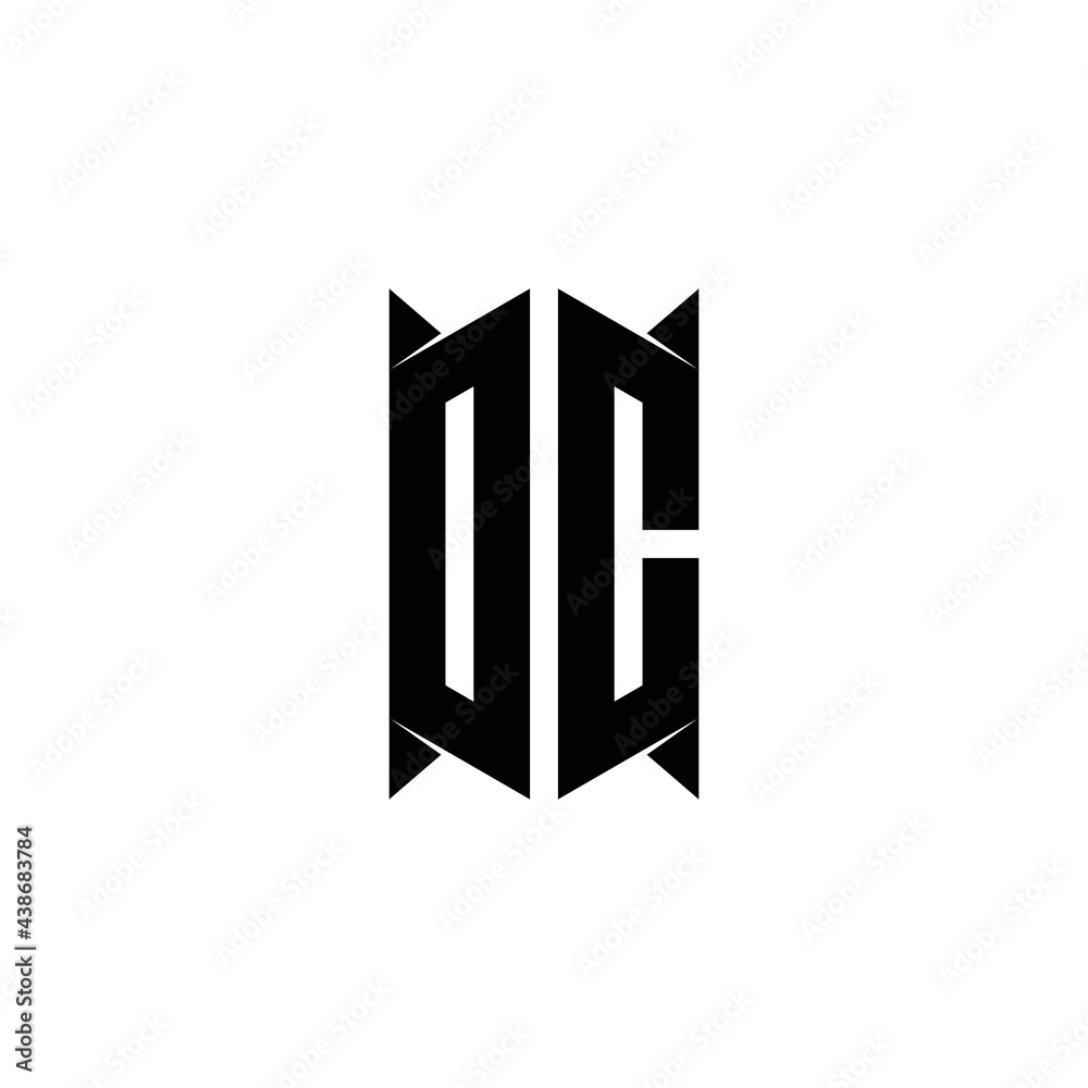 DC Logo monogram with shield shape designs template DC Logo monogram with shield shape designs template