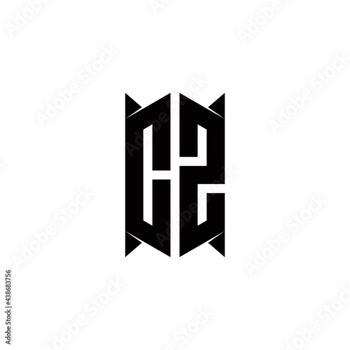 CZ Logo monogram with shield shape designs template