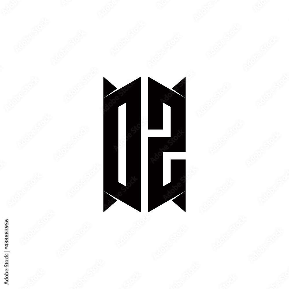 DZ Logo monogram with shield shape designs template DZ Logo monogram with shield shape designs template