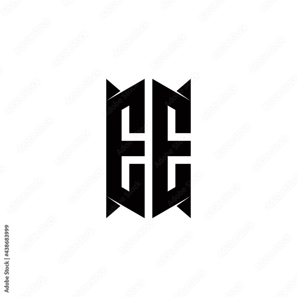 EE Logo monogram with shield shape designs template EE Logo monogram with shield shape designs template