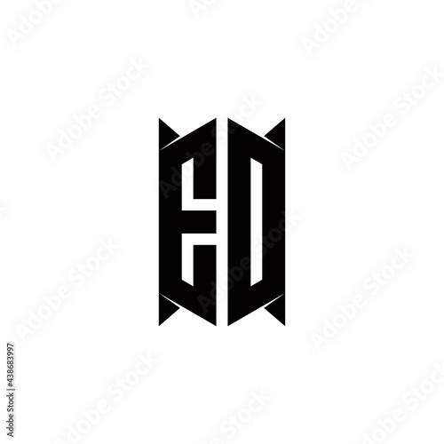 ED Logo monogram with shield shape designs template