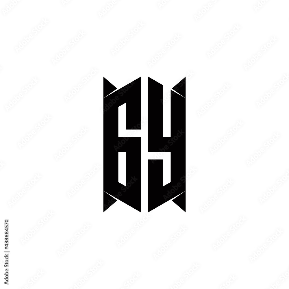 GY Logo monogram with shield shape designs template GY Logo monogram with shield shape designs template