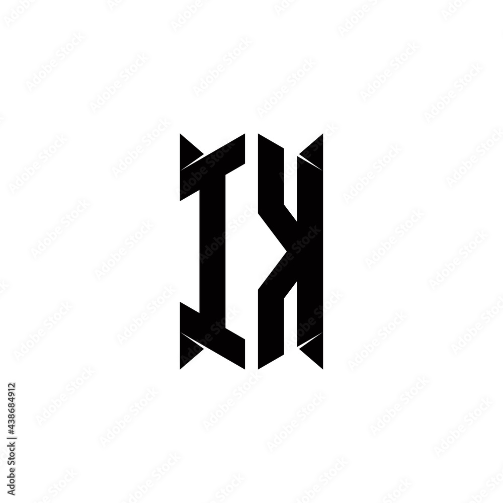IK Logo monogram with shield shape designs template IK Logo monogram with shield shape designs template