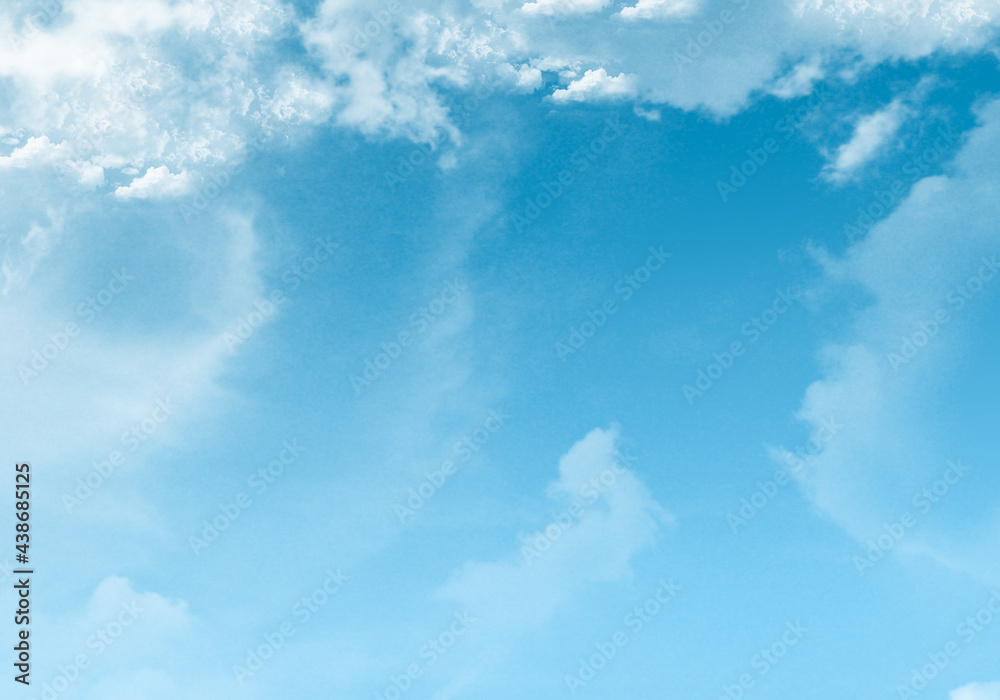 Illustrated with cloudy blue sky. Illustrated with cloudy blue sky.