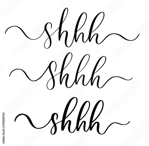 Slogan shhh sign. Stop, please be quiet icon psssst . Forbad, silence no speaking or no talking. Funny vector flat icons silhouette Silent finger over lips or mouth sign. Sound off quote.