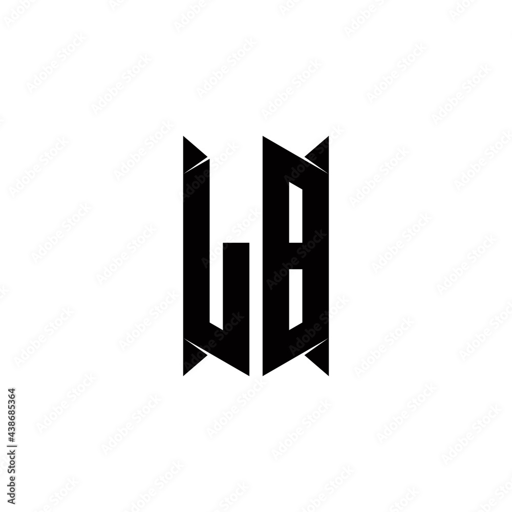 LB Logo monogram with shield shape designs template LB Logo monogram with shield shape designs template