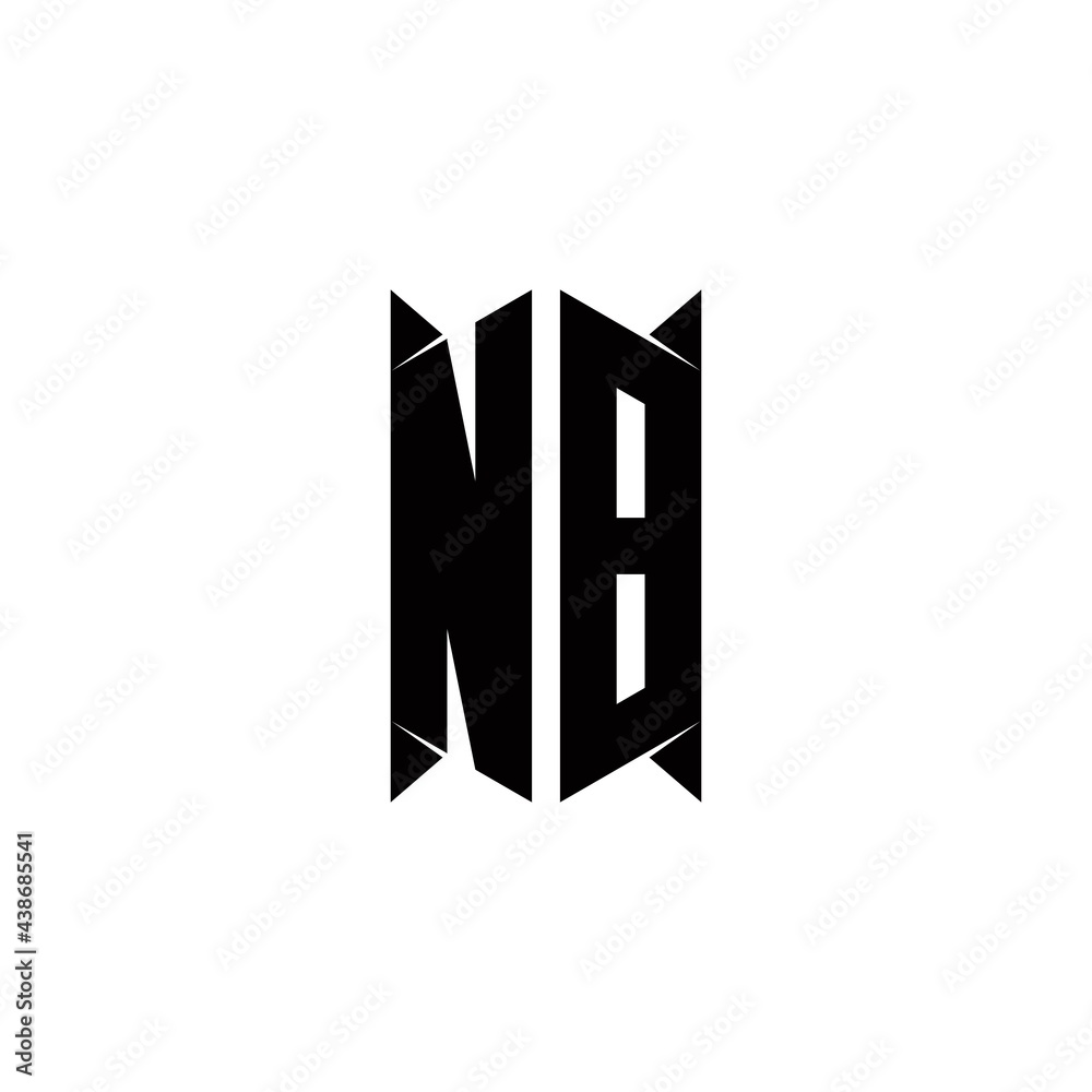 NB Logo monogram with shield shape designs template NB Logo monogram with shield shape designs template