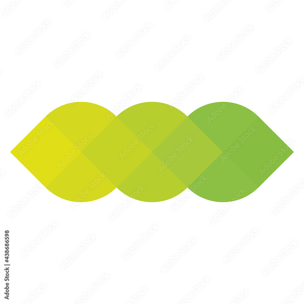 Green pixelized mosaic logo design element. Abstract wavy shape. Simple flat vector graphic symbol Green pixelized mosaic logo design element. Abstract wavy shape. Simple flat vector graphic symbol