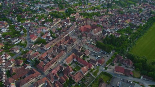 Aerial view of the city Langenzenn in Germany, Bavaria on a sunny spring day photo