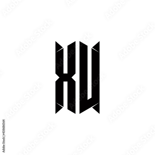 Fotografija XU Logo monogram with shield shape designs template