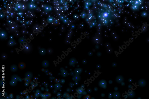 Bright blue sparkling particles. Background decoration.