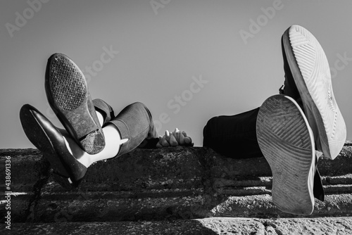 Fotografi Black and white photo, bottom view