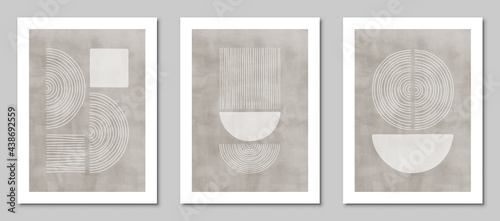 Set of abstract art geometric, watercolor backgrounds. Modern  composition, design for cover, wallpaper,  home decoration, wall art.