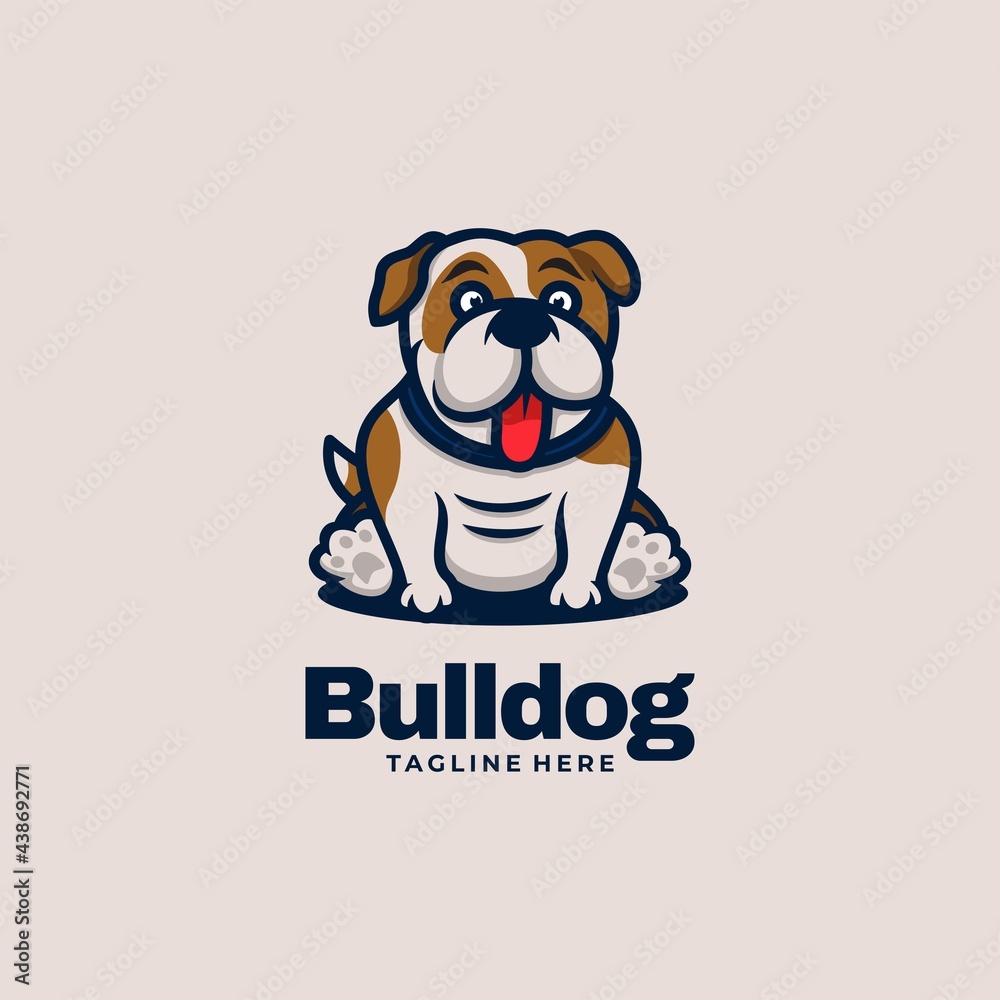 Vector Logo Illustration Bulldog Simple Mascot Style. Vector Logo Illustration Bulldog Simple Mascot Style.