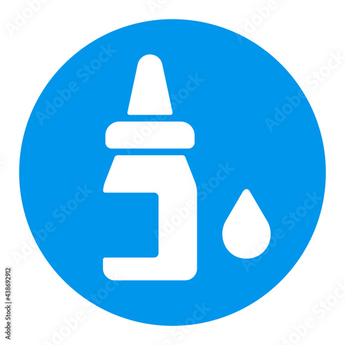 Eye drops vector white glyph icon. Nasal drops