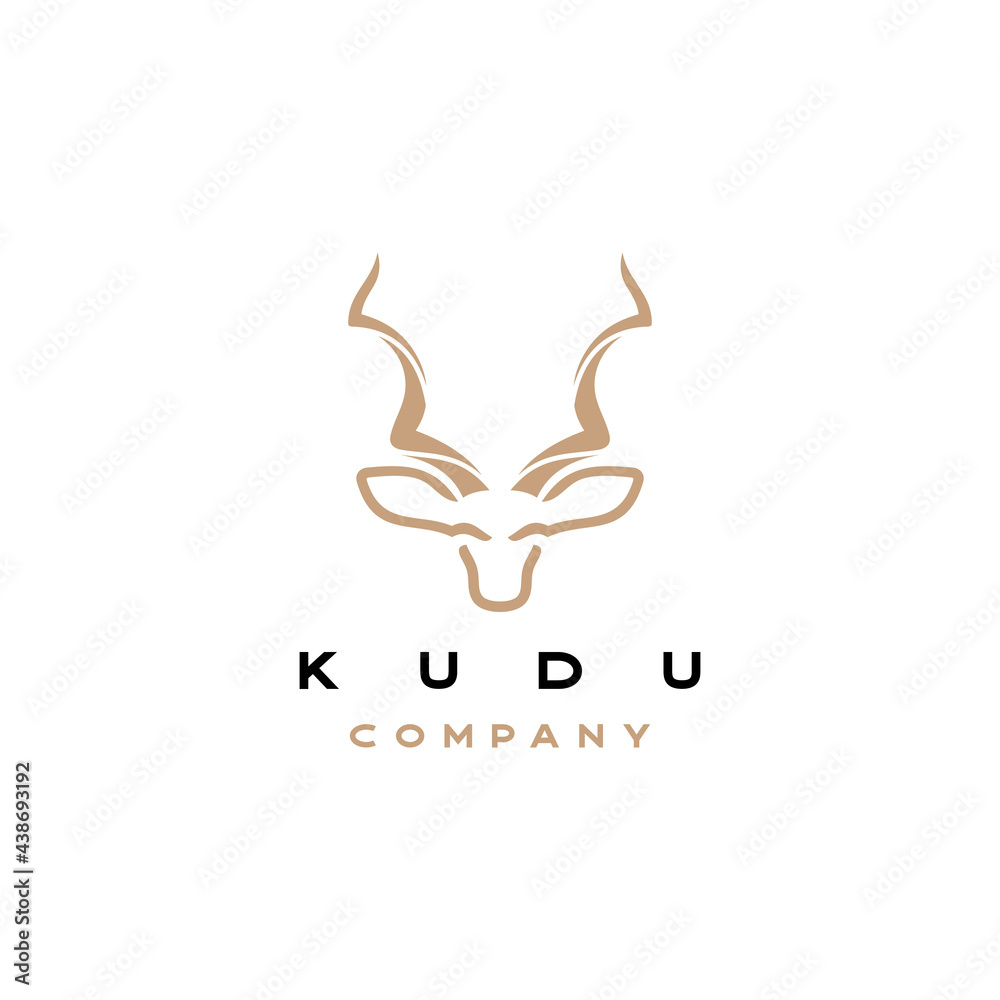 Kudu line art logo design vector Kudu line art logo design vector