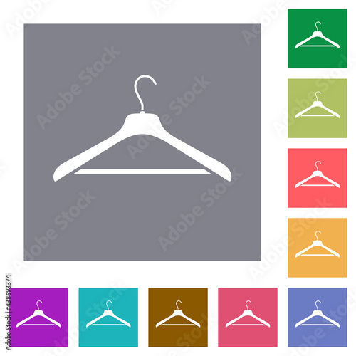 Clothes hanger square flat icons