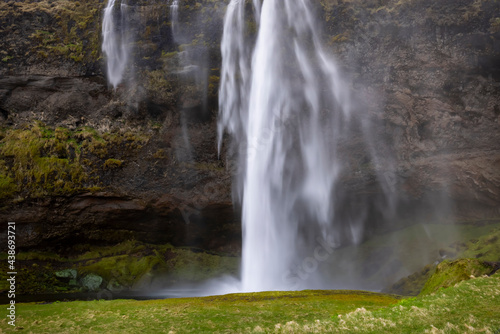 Famous Seljalands water falls in Iceland during spring time