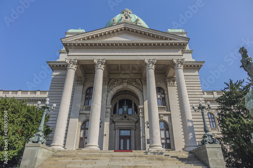 National Assembly of the Republic of Serbia (Skupstina) in the center of city of Belgrade. Serbia. photo