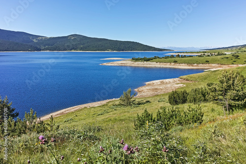 landscape with Belmeken Reservoir  Rila mountain  Bulgaria