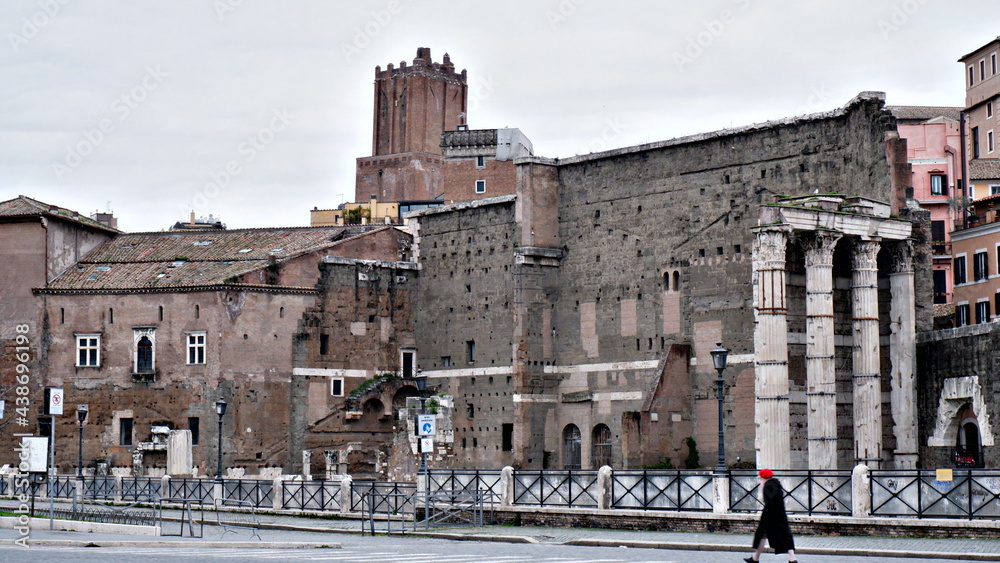 Rome. Italy. The Torre delle Milizie or Tower of the Militia. It is a fortified tower located nearby the Trajan's Market.