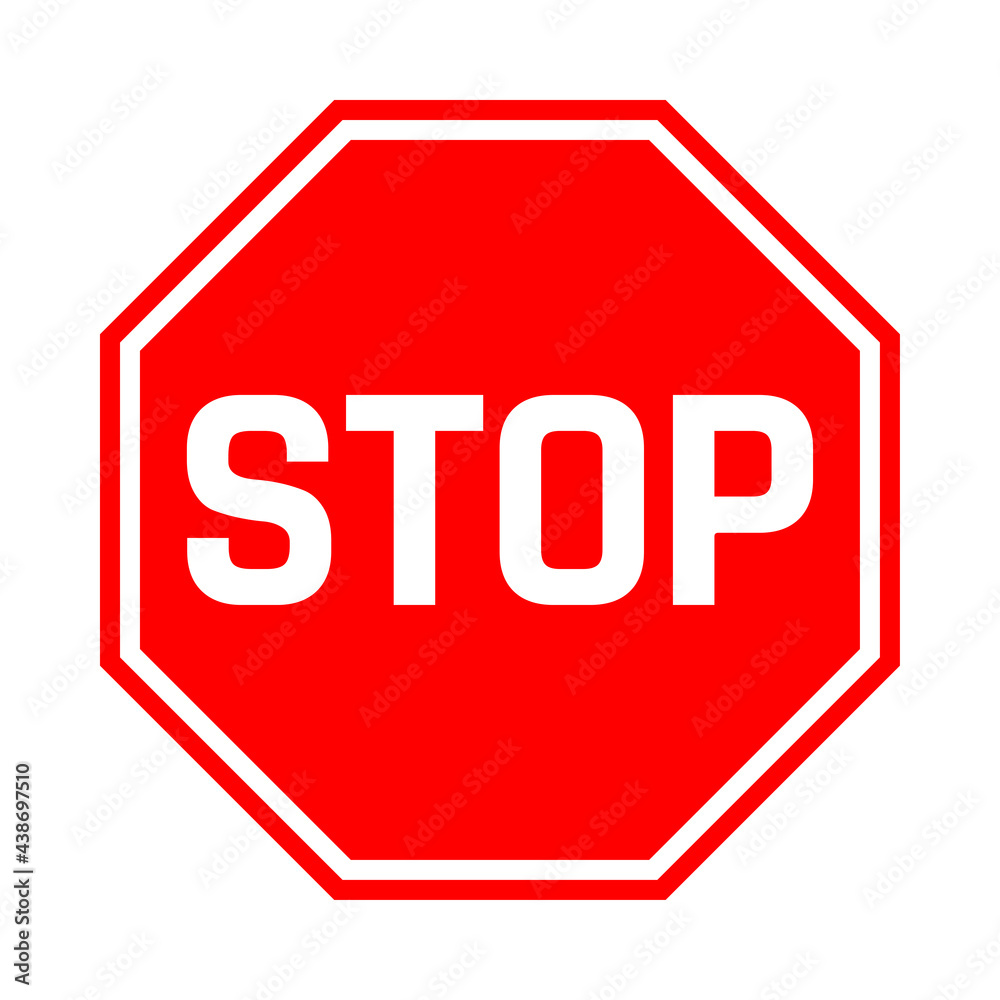 Stop sign icon isolated on white background Stop sign icon isolated on white background