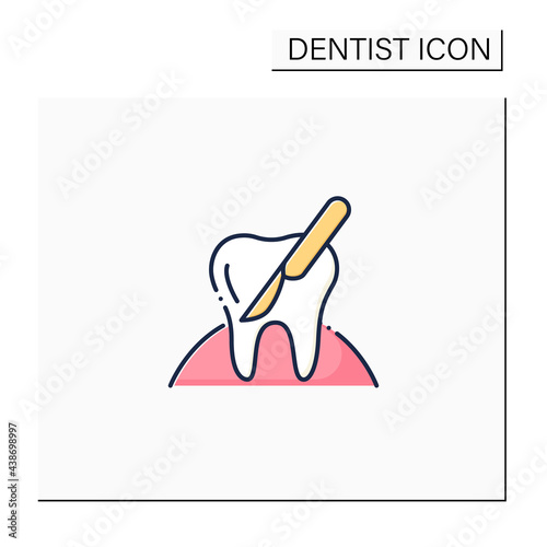 Oral surgery color icon. Diagnosis and surgical and adjunctive treatment of issues such as injuries, defects, or diseases. Healthcare concept. Isolated vector illustration photo