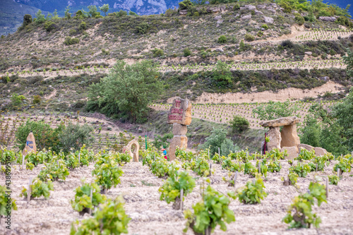 Dolmens among vineyard in Rioja, Spain