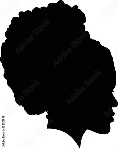 Black Girl African American female, African woman profile picture. Black woman from the side with afroharren. African American afro hair tied Dreadlocks Hairstyle. Dread Styles, dreadlock styles. photo