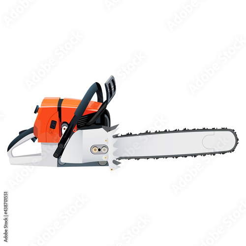 dangerous tool chainsaw vector illustration