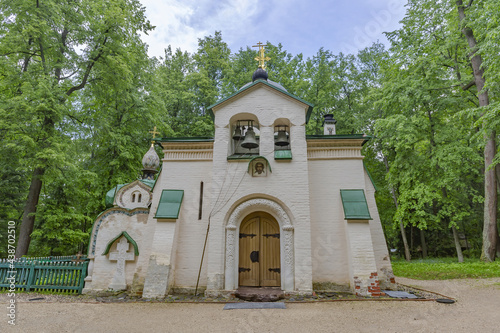 Facade of the Church of the Savior. Built in 1882. Abramtsevo, Russia