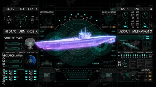 Military submarine HUD interface Screen photo